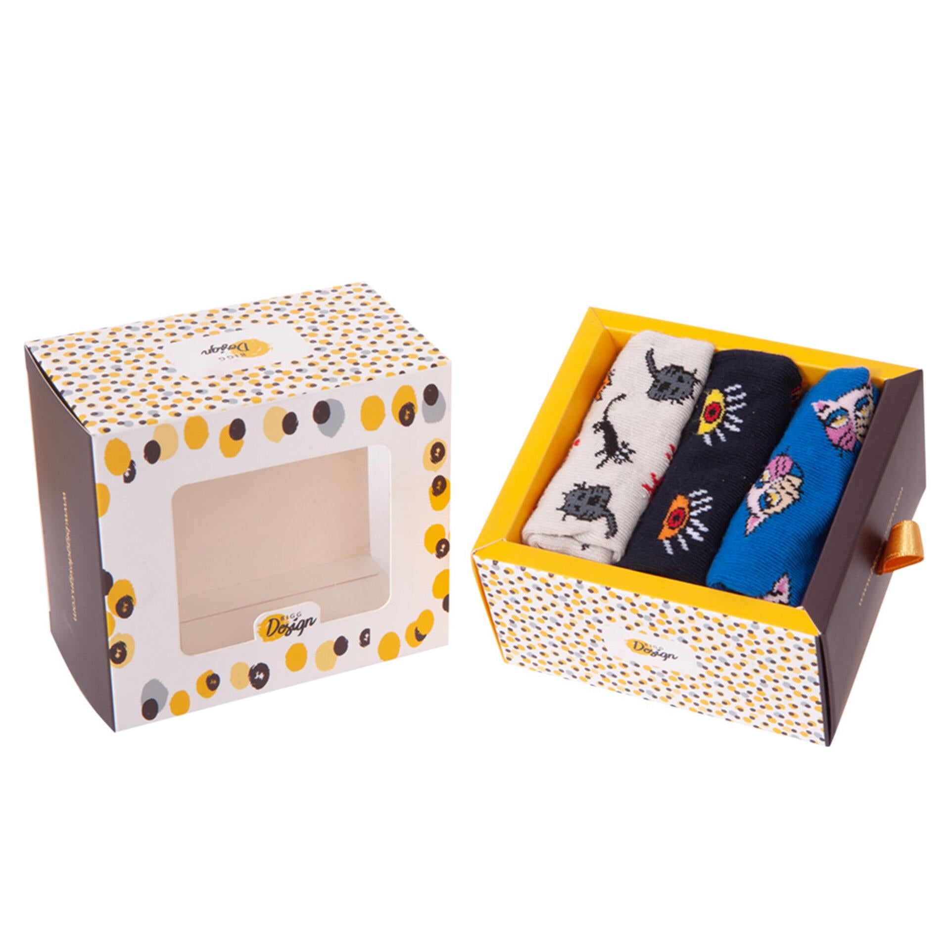 Biggdesign My Eyes On You Damen Sneaker Socken Set mit bunten Mustern und weichem Material, ideal für jeden Schuhstil.